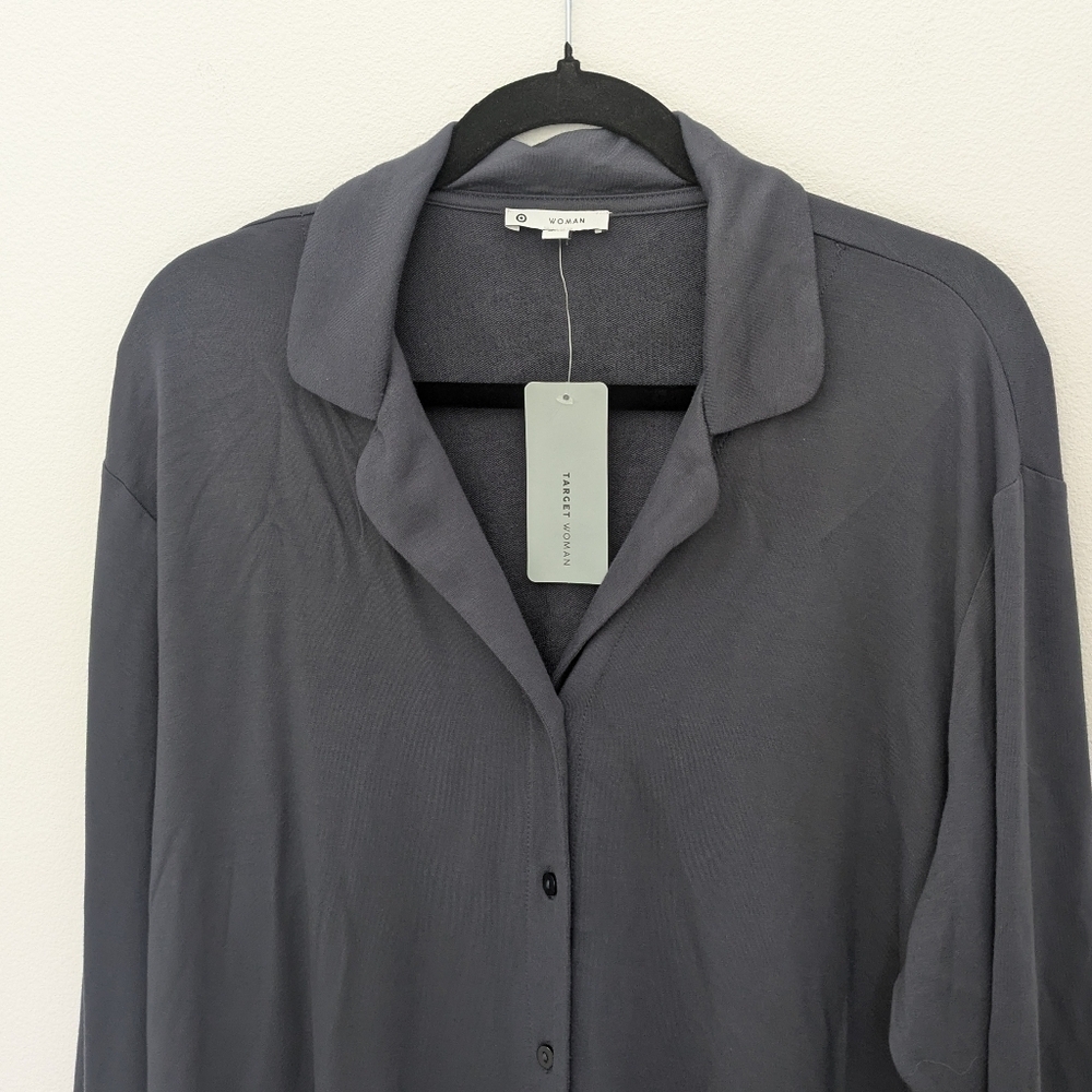 Target new women's Sleepwear Top Pajama Long Sleeve Soft Viscose Button Up Sz 20 - Picture 2 of 7